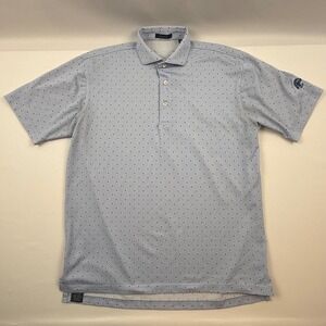 Turtleson‎ Mens Medium Performance Polo Shirt Blue Paisley Old Hickory 1926 Logo